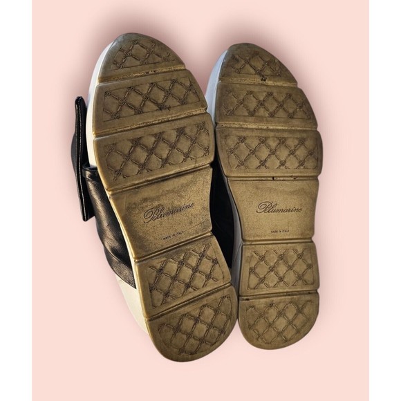 BLUMARINE 7 ITALIAN Sneakers Platform Low Top Athletic Shoes White Leather ITALY - Picture 10 of 12